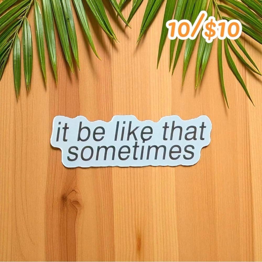 “it be like that sometimes” Sticker – Approx. 3”
